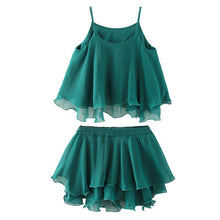 Load image into Gallery viewer, Green Shirt+Skirt Set