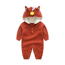 Load image into Gallery viewer, Warm Hooded Fox Romper
