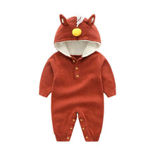 Load image into Gallery viewer, Warm Hooded Fox Romper